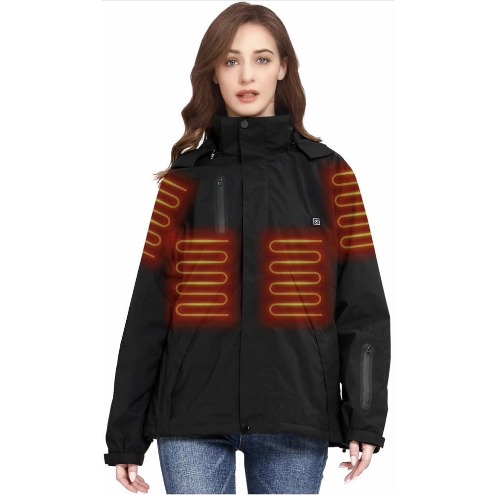Midnight Black Women's Heated Parka - Extreme Cold Protection - Size: Medium